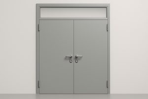 Дверь противопожарная двупольная с фрамугой