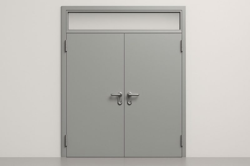 Дверь противопожарная двупольная с фрамугой