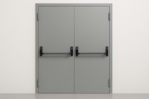 Дверь противопожарная двупольная с системой антипаника