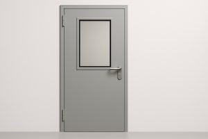 Дверь противопожарная с остеклением однопольная