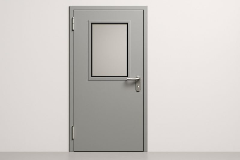 Дверь противопожарная с остеклением однопольная